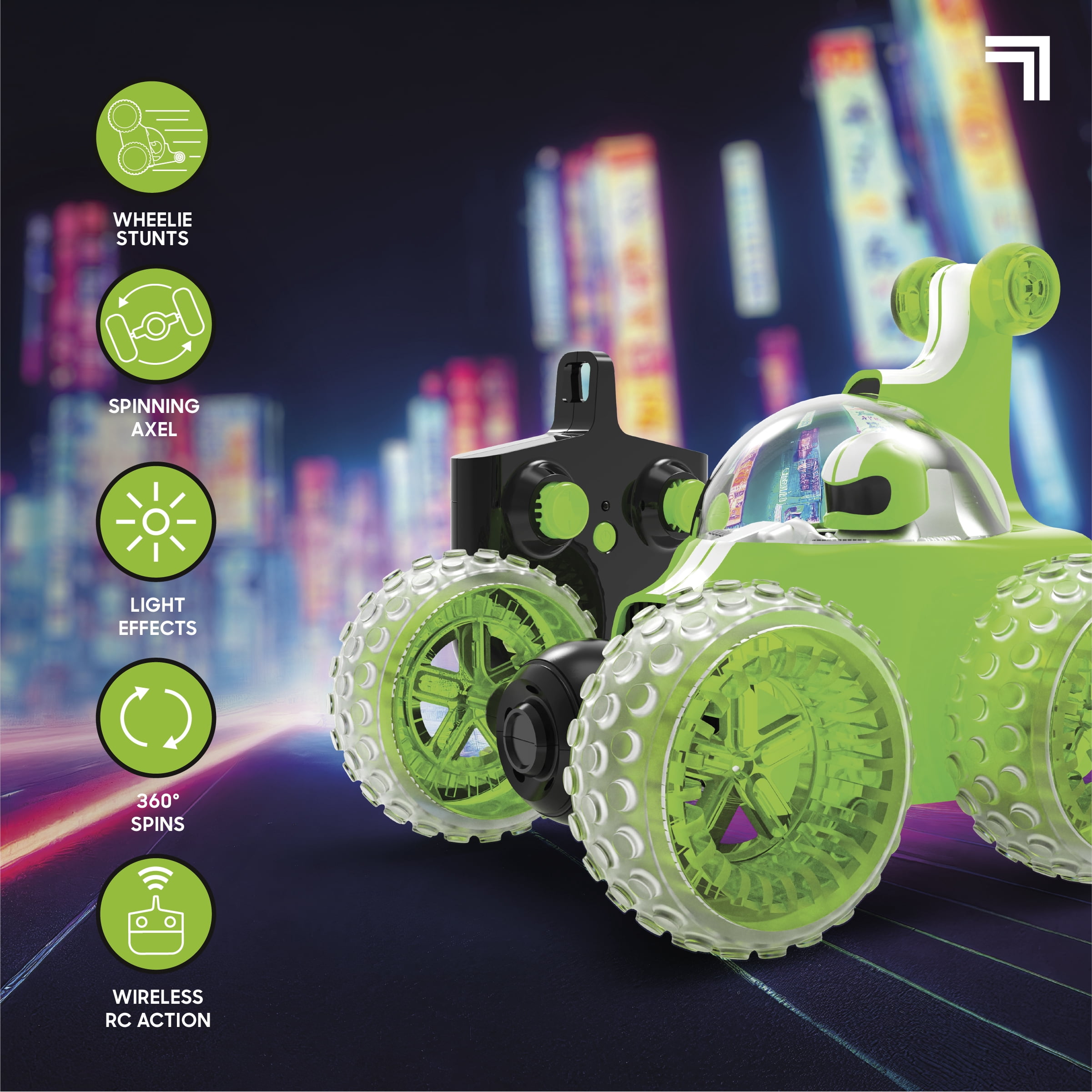 Sharper Image Wheelie Spinner RC Stunt Car