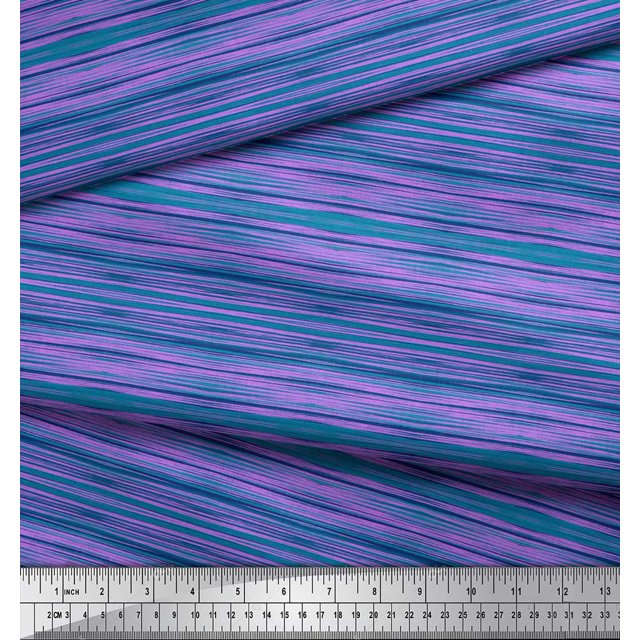 Soimoi Tissu Poly Georgette à Rayures Abstraites au Mètre 52 Pouces de Large