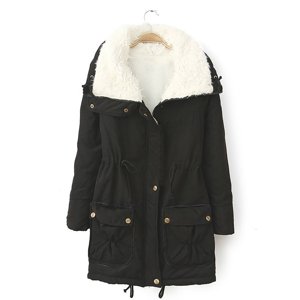 Aboser Womens Winter Coats 2024 Trendy Lapel Parkas Sherpa Fleece Lined Jackets Casual Solid Warm Quilted Jacket Thick Anorak with Pockets