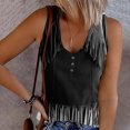 thumbnail image 2 of Plebaso Womens Print Tank Tops Ribbed Sleeveless Casual Tops Button up V Neck Slim Knit Tees for Women, 2 of 5