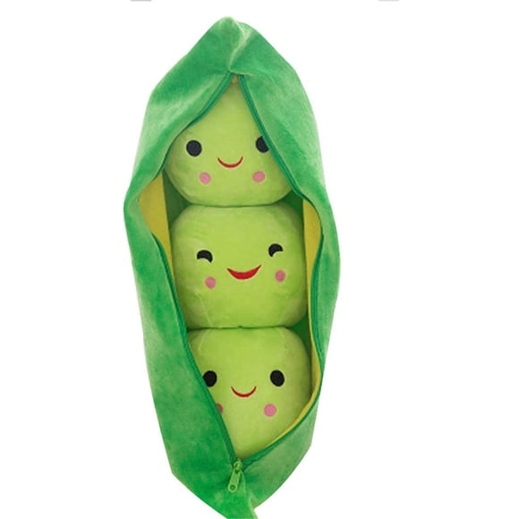 Jinsinto Géant Pois dans une Cosse Peluche Coussin Cosse de Pois Mignon Jouets en Peluche Pois Poupée Plante Diverses Tailles (Haricots Verts, 9,8 Pieds'/25 cm)