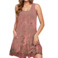 thumbnail image 2 of Ovzne Robes pour Femmes Robe pour Femme Femmes Décontractée Ample Été Robe Imprimée Sans Manches Col en V Ensemble Haut/chemise Robe de Printemps Imprimée Liquidation, 2 of 7
