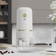 thumbnail image 2 of White Portable Coffee Grinder With Wireless Charging, Ceramic Burr Adjustable Grind Settings, Usb Rechargeable For Home & Travel, 2 of 7