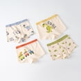 thumbnail image 3 of WEIYLL Boys Multi-pack Boxers Combed Breathable Pure Solid Color Cartoon Flat Angle 4Pcs Beige Baby Bottoms Underwear Size 100, 3 of 6