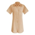 thumbnail image 4 of Weiqiqre Chemises pour Femmes Été Robe en Coton et Lin Robe Mini à Col en V Décontractée à Manches Courtes Tunique Ample Robes, 4 of 5