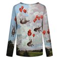 thumbnail image 5 of Chemises pour Femmes Tendance Été Blouse à Imprimé Animal Original pour Femmes Col Rond Manches Longues Hauts Décontractés Blouse Manches Longues Blouses pour Femmes en Liquidation, 5 of 5