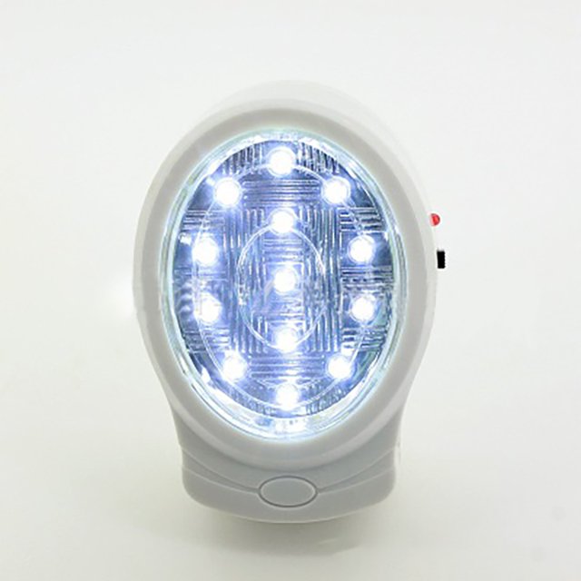 Agiferg US Wall Plug Rechargeable Emergency Light White Night Lamp Bulb KG-913 13 LED 2W
