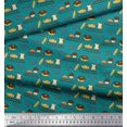 thumbnail image 3 of Soimoi Poly Georgette Fabric Sleigh,Bread & Hot Dog Food Print Fabric by Yard 52 Inch Wide, 3 of 3