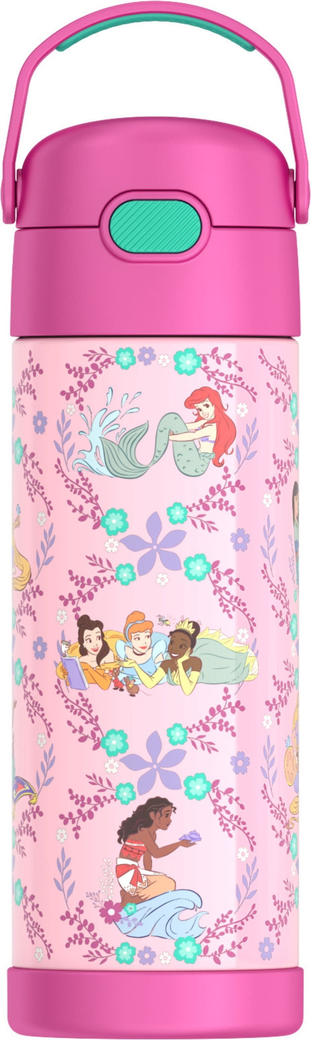 Thermos Kids Stainless Steel Vacuum Insulated Funtainer 16 Oz Water Bottle with Spout Lid, Princess, Back to School Supplies
