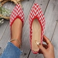 thumbnail image 2 of Red Womens Flats Color Block Knit Mesh Breathable Pointed Toe Closed Toe Slip On Low Cut Lightweight Casual Spring Summer Daily Wear Shoes Size 42, 2 of 8