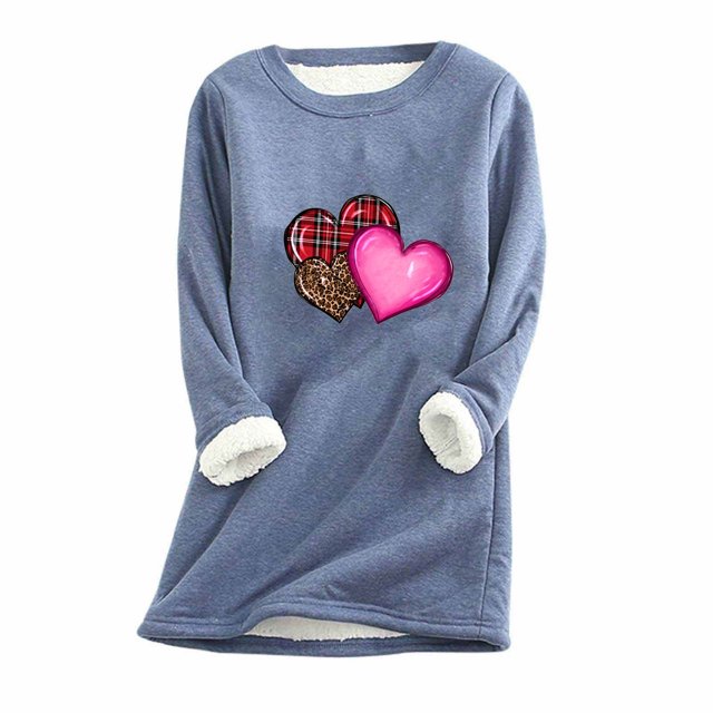 Birdeem Womens Large Loose Raglan Top Thickened and Velvet Lamb Wool Warm Underlay