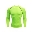 thumbnail image 1 of MAWCLOS Mens Summer Tops Crew Neck Sport T Shirt Solid Color Compression Shirts Breathable Running Long Sleeve Tee Green L, 1 of 2