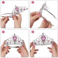 thumbnail image 3 of Princess ELSA The Snow Queen Dress Up Accessories - 2 Piece Gift Set With Rhinestone Crown Magic Wand Pink, 3 of 7