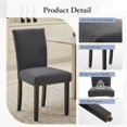 thumbnail image 4 of Upholstered Dining Chairs Set of 2, Dining Chairs with Nailhead Trim, Modern Fabric Dining Room Chair with Wood Legs, Mid-Century Accent for Living Room, Kitchen, 4 of 9