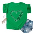 thumbnail image 4 of TopLLC St. Patrick's Day Patricks Day Chemises pour Femmes Hauts de Sarrau St Patricks Day Mode pour Dames St. Imprimé Cœur Manches Courtes Col Rond Chemise Femme Décontractée Ample, 4 of 4
