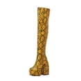 thumbnail image 2 of Cameland Patchwork Serpentine Platform Ultra High Heel Winter Ladies Over The Knee Boots, 2 of 5
