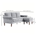 thumbnail image 3 of HOMCOM Canapé Sectionnel Modulable avec Méridienne Modulable Pieds en Bois, 3 of 10