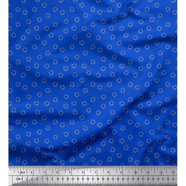 Soimoi Georgette Viscose Fabric Cosmos Floral Printed Craft Fabric by the Yard 42 Inch Wide