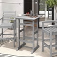 thumbnail image 4 of Costway Outdoor Bar Table All Weather HDPE Patio Table with Wood Grains Bistro Table Gray, 4 of 10