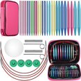thumbnail image 1 of CUITING 26 Pieces Aluminum Interchangeable Knitting Needle Set 13 Size, 1 of 5