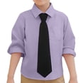 thumbnail image 1 of Hiiyo Boys Long Sleeve Dress Shirt School Uniform Solid Color Button Down Shirt, Sizes 6M-9Y, 1 of 4
