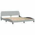 thumbnail image 2 of vidaXL Bed Frame with Headboard Light Grey 183x213 cm Velvet, 2 of 5