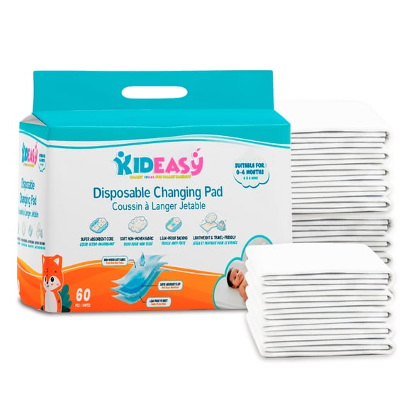KidEasy Coussin jetable pour changer bébé – Idéal de 0 à 6 mois