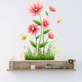 thumbnail image 4 of Ramiter Autocollant Mural Fleurs Roses Feuilles Vertes Autocollants Muraux Imperméable Autocollant Mural Vignes Florales Autocollants Muraux Pelables Autocollants Muraux Papillons pour Chambre de Bébé Chambre, 4 of 5