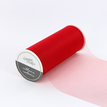 UNIQUE CREATIV Red Tulle Ribbon 152 mm (5.98 in) × 13.71 m (6 in × 15 yd), 14 m (15 yd)