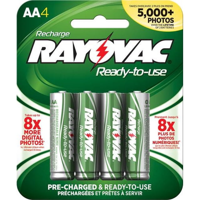 Paquet de 4 AA piles NiMH rechargeable Rayovac
