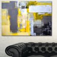 thumbnail image 1 of Design Art Grey And Yellow Blur Abstract Abstract Canvas Art Print, 1 of 3