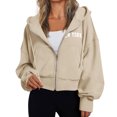 thumbnail image 1 of Veste en Polaire pour Femmes, Veste à Capuche Confortable avec Manches Longues, Coupe Ample, 1 of 5