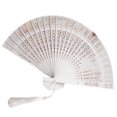 thumbnail image 2 of Agiferg Wedding Hand Fragrant Party Carved Bamboo Folding Fan Chinese Style Wooden, 2 of 2