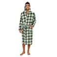 thumbnail image 1 of VULCANODON Mens Robe with Hood, Fleece Bathrobe Plush Robes for Men, 1 of 4
