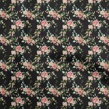 oneOone Cotton Cambric Pink Fabric Floral Sewing Craft Projects Fabric Prints By Yard 42 Inch Wide