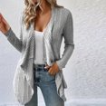 thumbnail image 2 of Yuyuzo Cardigan for Women Long Sleeve Open Front Ribbed Hem Solid Color Cardigan Casual Fall Coats, 2 of 6