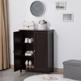thumbnail image 2 of Yaheetech Floor Cabinet with 2 Durable Doors and 2 Adjustable Shelves, Espresso, 2 of 6