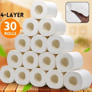 30Rolls 4-Layers Toilet Paper, Instant Paper, Soft Bath Tissue Toilet Paper, Thickening, Toughness And Strength,Native wood pulp Roll Paper