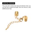 thumbnail image 4 of Unique Bargains 10Sets 8mm Leather Cord End Caps with Lobster Clasps & Extender Chain for DIY, Light Golden, 4 of 7