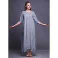 thumbnail image 4 of Bimba Lavande Bleu Floral Camélias en Floraison et Rose Maxi Vêtements de Nuit pour Femmes Été Chemises de Nuit Imprimées Très Grand, 4 of 5
