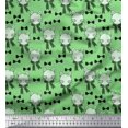 thumbnail image 1 of Soimoi Green Rayon Fabric Bow & Cat Face Kids Print Fabric by Yard 42 Inch Wide, 1 of 3