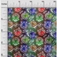 thumbnail image 2 of oneOone Georgette Viscose Green Fabric Colourful Animal Face Sewing Craft Projects Fabric Prints By Yard 42 Inch Wide, 2 of 4