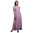 thumbnail image 1 of Bimba Robe à Bretelles Smockée en Georgette Imprimée de Fleurs et de Feuilles pour Femmes - Très Grand, 1 of 1