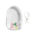 thumbnail image 1 of MERIGLARE Clear Figure Display Bag with Keychain Mini Doll Storage Bag for Mini Figure White Round, 1 of 9