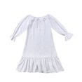 thumbnail image 1 of POINTERTECK Toddler Girl Princess Party Cotton Ruffle Longuette Nightgown Dress, 1 of 2