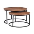thumbnail image 1 of Pemberly Row Modern Mango Wood and Metal Nesting Coffee Tables in Black/Brown, 1 of 15