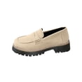thumbnail image 2 of LSLJS Chaussures Décontractées de Mode pour Femmes Printemps Nouvelles Rétro Givrées Tête Ronde Talon Épais Mocassins Bas Épais Talon Moyen, Chaussures pour Femmes, Cadeaux pour Femmes, 2 of 3