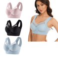thumbnail image 1 of Timegard Womens 3pc Wireless Bra Mesh Back Smoothing Full Coverage High Support Comfort Thin Bralette, 1 of 6