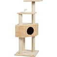 thumbnail image 2 of 51" Cat Tree Condo for Cats, Multi-Level Cat Tower with Sisal Scratching Posts, Cat House & Perches, Beige, 2 of 4