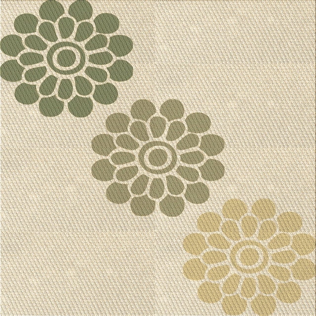 Ahgly Company Tapis d'Intérieur Lavable en Machine Carré Transitionnel Vanille Or, 6 Pieds Carré